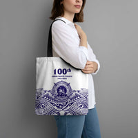 Tonga Queen Salote College 100th Years Tote Bag White Tonga Kupesi Uniquely Pacific Art - Polynesian Pride