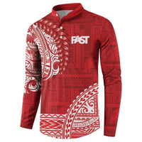 Samoa FAST Button Sweatshirt Samoan Motif Patterns - Polynesian Pride