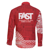 Samoa FAST Family Matching Off The Shoulder Long Sleeve Dress and Hawaiian Shirt Samoan Motif Patterns - Polynesian Pride