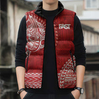 Samoa FAST Sleeveless Puffer Jacket Samoan Motif Patterns - Polynesian Pride