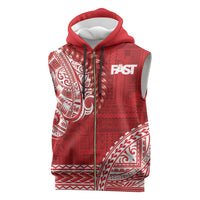 Samoa FAST Sleeveless Zip Hoodie Samoan Motif Patterns - Polynesian Pride