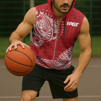 Samoa FAST Sleeveless Zip Hoodie Samoan Motif Patterns - Polynesian Pride