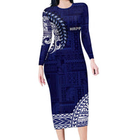 Samoa HRPP Family Matching Long Sleeve Bodycon Dress and Hawaiian Shirt Samoan Motif Patterns - Polynesian Pride
