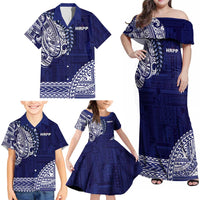 Samoa HRPP Family Matching Off Shoulder Maxi Dress and Hawaiian Shirt Samoan Motif Patterns - Polynesian Pride