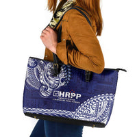 Samoa HRPP Leather Tote Bag Samoan Motif Patterns - Polynesian Pride