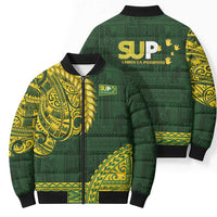 Samoa SUP Bomber Puffer Jacket Samoan Motif Patterns - Polynesian Pride