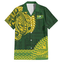 Samoa SUP Family Matching Off The Shoulder Long Sleeve Dress and Hawaiian Shirt Samoan Motif Patterns - Polynesian Pride