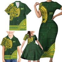 Samoa SUP Family Matching Short Sleeve Bodycon Dress and Hawaiian Shirt Samoan Motif Patterns - Polynesian Pride