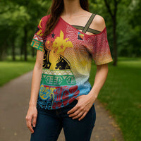 Personalised Torba PNG Day Cross Shoulder Shirt Oro Tapa Pattern - Polynesian Pride