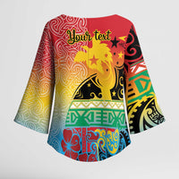 Personalised Torba PNG Day Kimono Sleeve Blouse Oro Tapa Pattern - Polynesian Pride