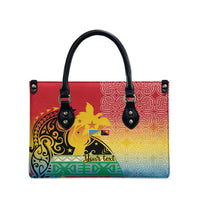 Personalised Torba PNG Day Leather Bag Oro Tapa Pattern - Polynesian Pride