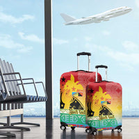 Personalised Torba PNG Day Luggage Cover Oro Tapa Pattern - Polynesian Pride