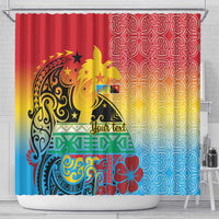 Personalised Torba PNG Day Shower Curtain Oro Tapa Pattern - Polynesian Pride