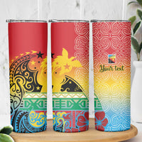 Personalised Torba PNG Day Skinny Tumbler Oro Tapa Pattern - Polynesian Pride