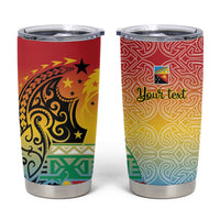 Personalised Torba PNG Day Tumbler Cup Oro Tapa Pattern - Polynesian Pride