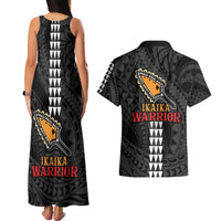 Aloha Spirit Ikaika Warrior Helmet Couples Matching Tank Maxi Dress and Hawaiian Shirt