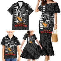 Aloha Spirit Ikaika Warrior Helmet Family Matching Mermaid Dress and Hawaiian Shirt