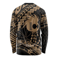 Ikaika Hawaiian Mythic Koa Tribal Warrior Long Sleeve Shirt