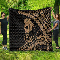 Ikaika Hawaiian Mythic Koa Tribal Warrior Quilt