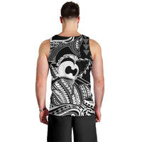 Koa Ikaika Warrior Helmet with Shark Men Tank Top Black Kakau Style