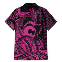 Koa Ikaika Warrior Helmet with Shark Family Matching Mermaid Dress and Hawaiian Shirt Pink Kakau Style