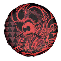 Koa Ikaika Warrior Helmet with Shark Spare Tire Cover Red Kakau Style