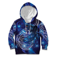 North Island Kokako and South Island Kokako Kid Hoodie New Zealand Native Bird with Galaxy Vibe