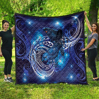 North Island Kokako and South Island Kokako Quilt New Zealand Native Bird with Galaxy Vibe LT9 - Polynesian Pride
