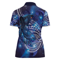 North Island Kokako and South Island Kokako Women Polo Shirt New Zealand Native Bird with Galaxy Vibe LT9 - Polynesian Pride