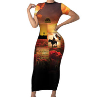 ANZAC Day Film Reel Lest We Forget Family Matching Short Sleeve Bodycon Dress and Hawaiian Shirt Australia NZ Memorial