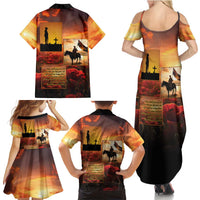 ANZAC Day Film Reel Lest We Forget Family Matching Summer Maxi Dress and Hawaiian Shirt Australia NZ Memorial LT9 - Polynesian Pride