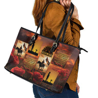 ANZAC Day Film Reel Lest We Forget Leather Tote Bag Australia NZ Memorial