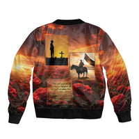 ANZAC Day Film Reel Lest We Forget Sleeve Zip Bomber Jacket Australia NZ Memorial