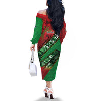 Personalised Cook Islands ANZAC 1915-2026 Filmstrip Family Matching Off The Shoulder Long Sleeve Dress and Hawaiian Shirt Lest We Forget 25 April LT9 - Polynesian Pride