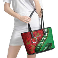 Personalised Cook Islands ANZAC 1915-2026 Filmstrip Leather Tote Bag Lest We Forget 25 April