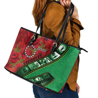 Personalised Cook Islands ANZAC 1915-2026 Filmstrip Leather Tote Bag Lest We Forget 25 April