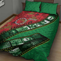 Personalised Cook Islands ANZAC 1915-2026 Filmstrip Quilt Bed Set Lest We Forget 25 April