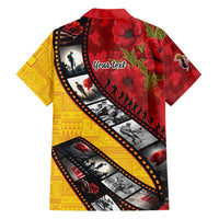 Personalised Niue ANZAC 1915-2026 Filmstrip Family Matching Short Sleeve Bodycon Dress and Hawaiian Shirt Lest We Forget 25 April LT9 - Polynesian Pride