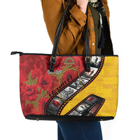 Personalised Niue ANZAC 1915-2026 Filmstrip Leather Tote Bag Lest We Forget 25 April