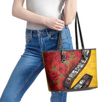 Personalised Niue ANZAC 1915-2026 Filmstrip Leather Tote Bag Lest We Forget 25 April