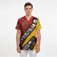 Personalised Niue ANZAC 1915-2026 Filmstrip Scrub Top Lest We Forget 25 April