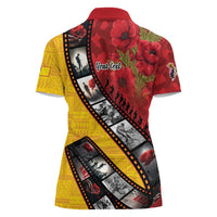 Personalised Niue ANZAC 1915-2026 Filmstrip Women Polo Shirt Lest We Forget 25 April LT9 - Polynesian Pride