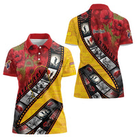 Personalised Niue ANZAC 1915-2026 Filmstrip Women Polo Shirt Lest We Forget 25 April LT9 - Polynesian Pride