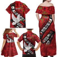 Personalised Tonga ANZAC 1915-2026 Filmstrip Family Matching Off Shoulder Maxi Dress and Hawaiian Shirt Lest We Forget 25 April LT9 - Polynesian Pride