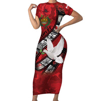 Personalised Tonga ANZAC 1915-2026 Filmstrip Family Matching Short Sleeve Bodycon Dress and Hawaiian Shirt Lest We Forget 25 April LT9 Mom's Dress Red - Polynesian Pride