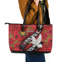 Personalised Tonga ANZAC 1915-2026 Filmstrip Leather Tote Bag Lest We Forget 25 April