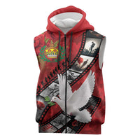 Personalised Tonga ANZAC 1915-2026 Filmstrip Sleeveless Zip Hoodie Lest We Forget 25 April