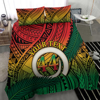 Personalised Vanuatu Yumi 44th Indipendens Dei Bedding Set Vanuatuan Broad Tusk with Polynesian Tribal