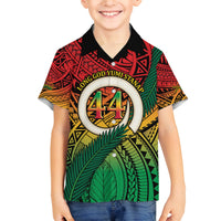 Personalised Vanuatu Yumi 44th Indipendens Dei Family Matching Off The Shoulder Long Sleeve Dress and Hawaiian Shirt Vanuatuan Broad Tusk with Polynesian Tribal