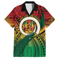 Personalised Vanuatu Yumi 44th Indipendens Dei Family Matching Off Shoulder Short Dress and Hawaiian Shirt Vanuatuan Broad Tusk with Polynesian Tribal